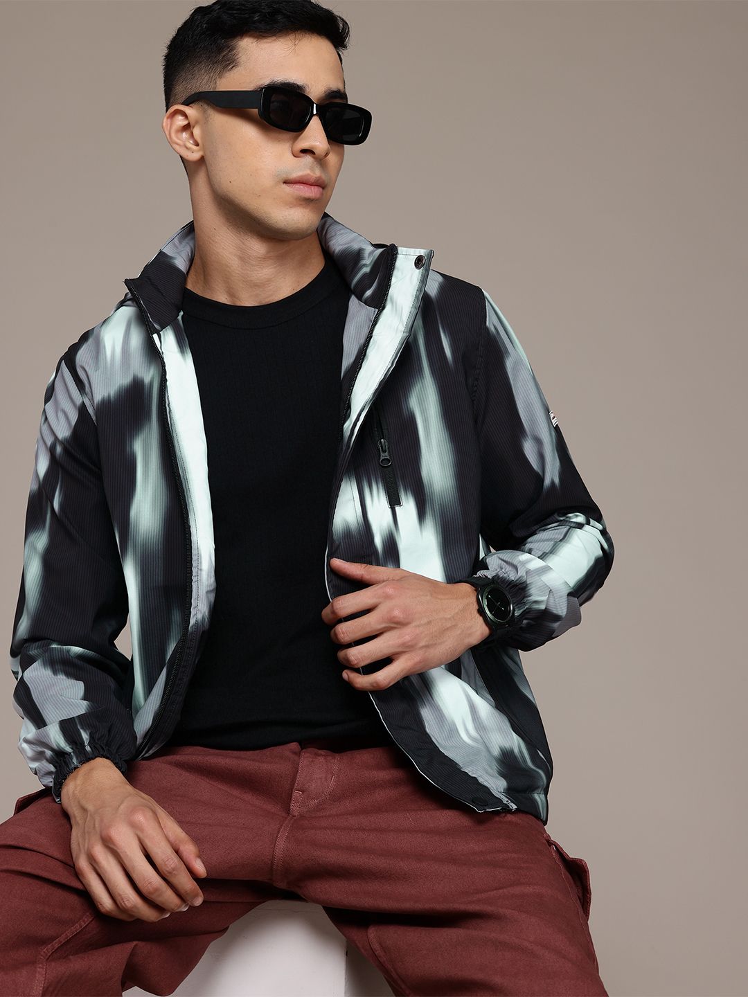 The Roadster Lifestyle Co. Printed Hooded Jacket