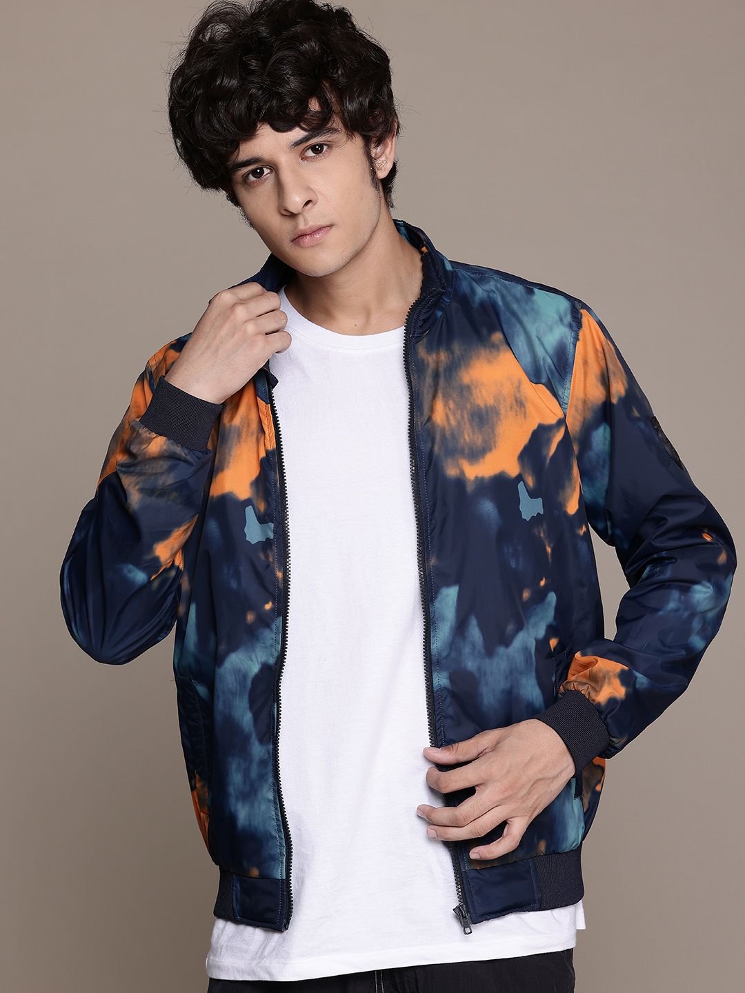 The Roadster Lifestyle Co. Abstract Print Tailored Jacket