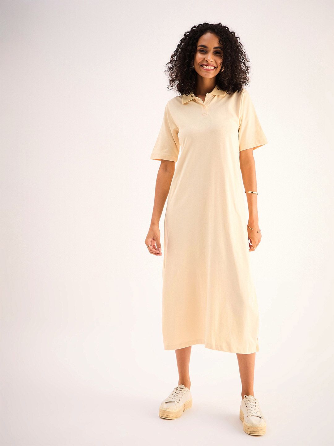 short sleeve midi dress women Leo Lin Becca Printed Midi Dress