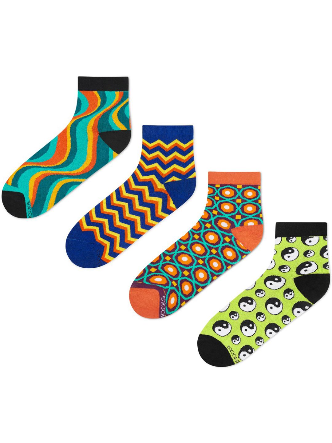 Dynamocks Unisex Pack Of 4 Printed Ankle Length Socks