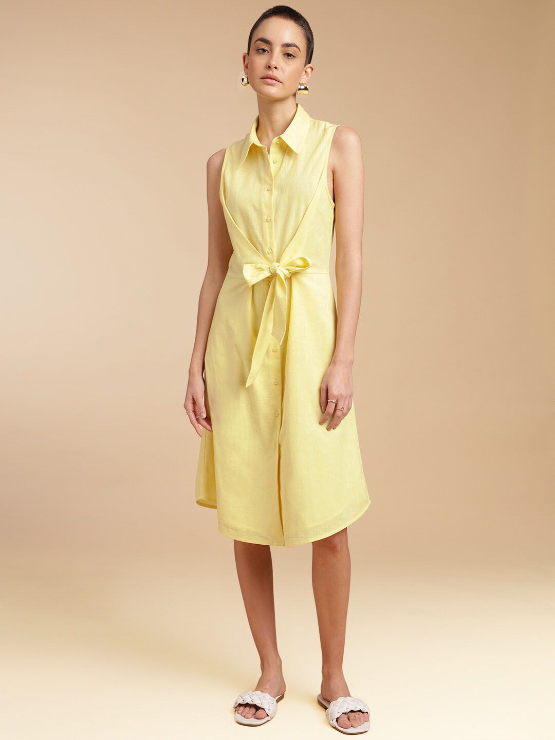 Buy H&M Linen Blend Tie Detail Dress - Dresses for Women 29166574 | Myntra Buy H&M Linen Blend Tie Detail Dress - Dresses for Women 29166574 | Myntra