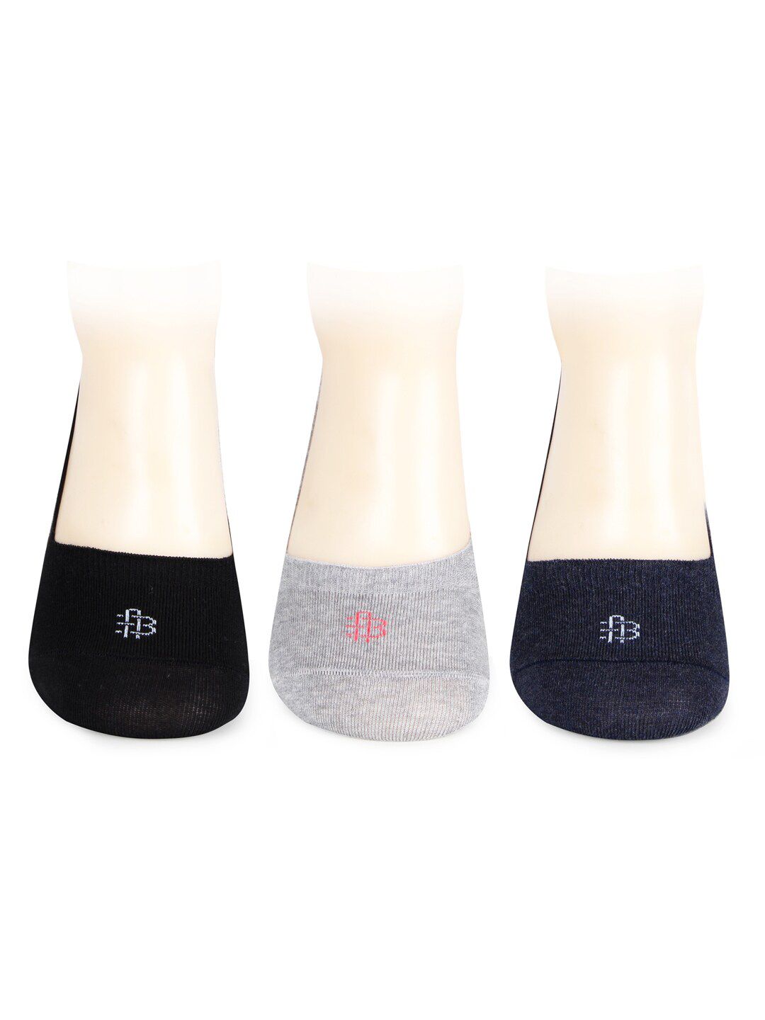 Bonjour Men Pack Of 3 Assorted Shoe Liners Socks