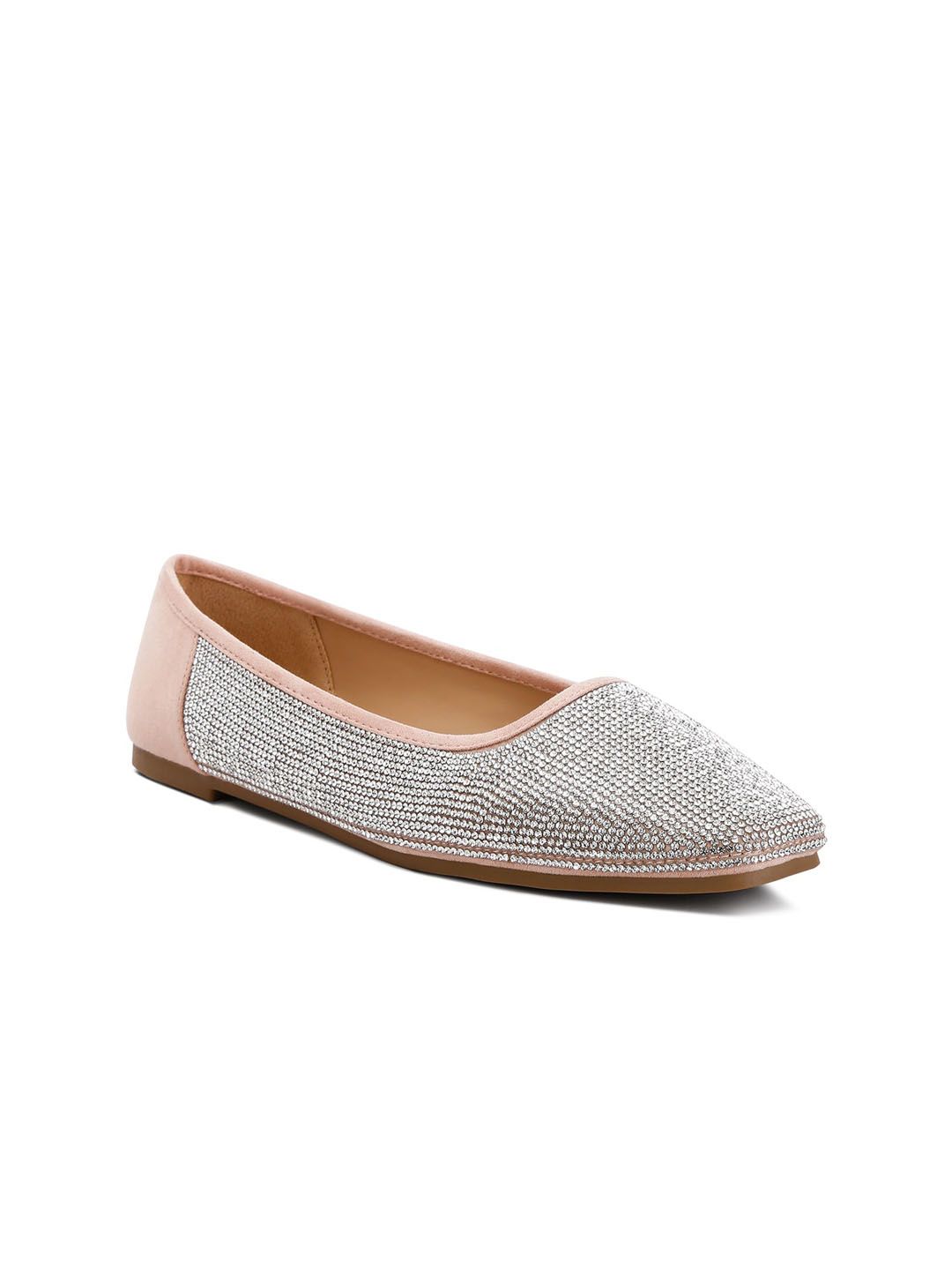 London Rag Embellished Round Toe Suede Ballerinas