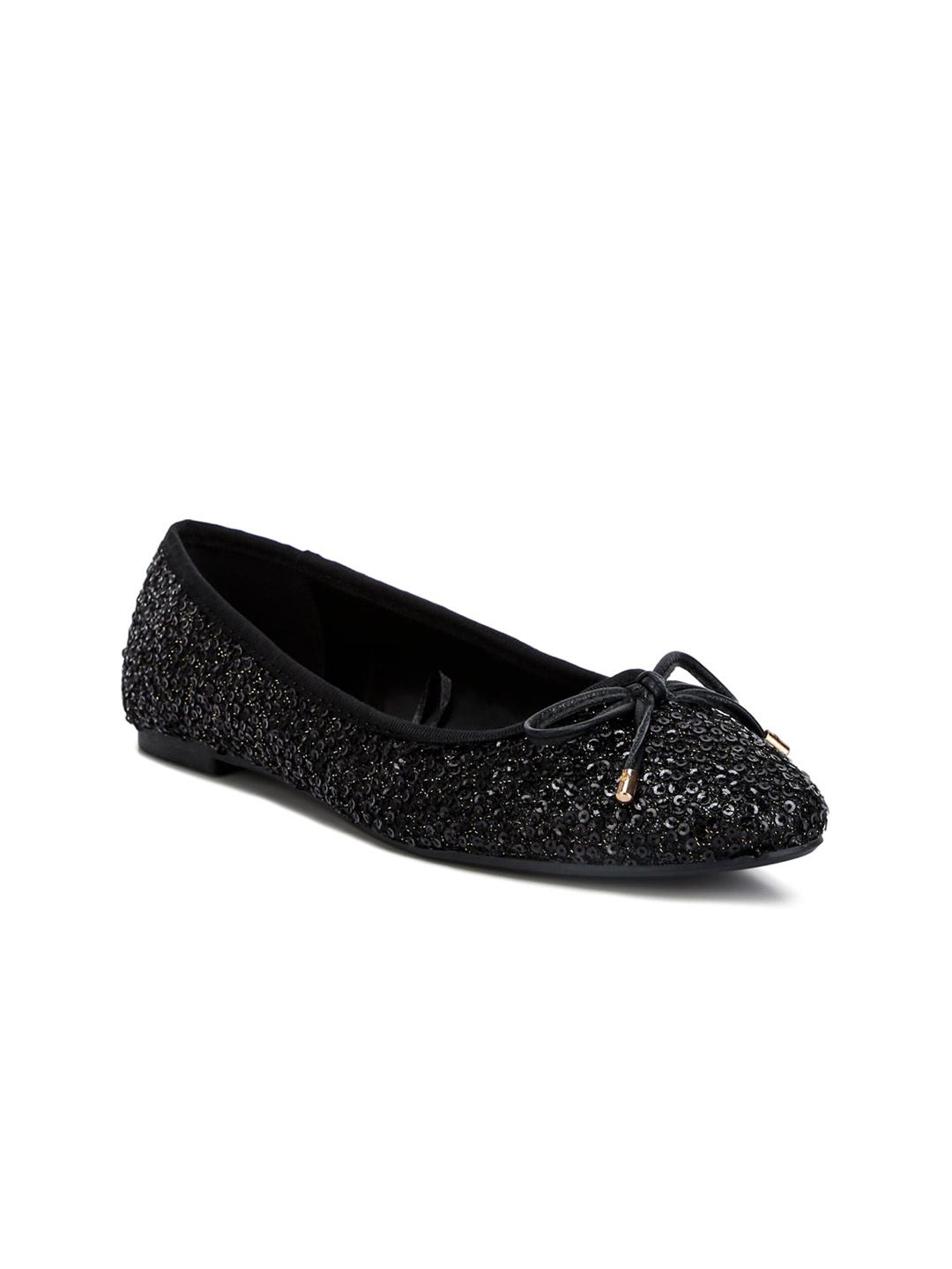 London Rag Embellished Round Toe Ballerinas With Bow