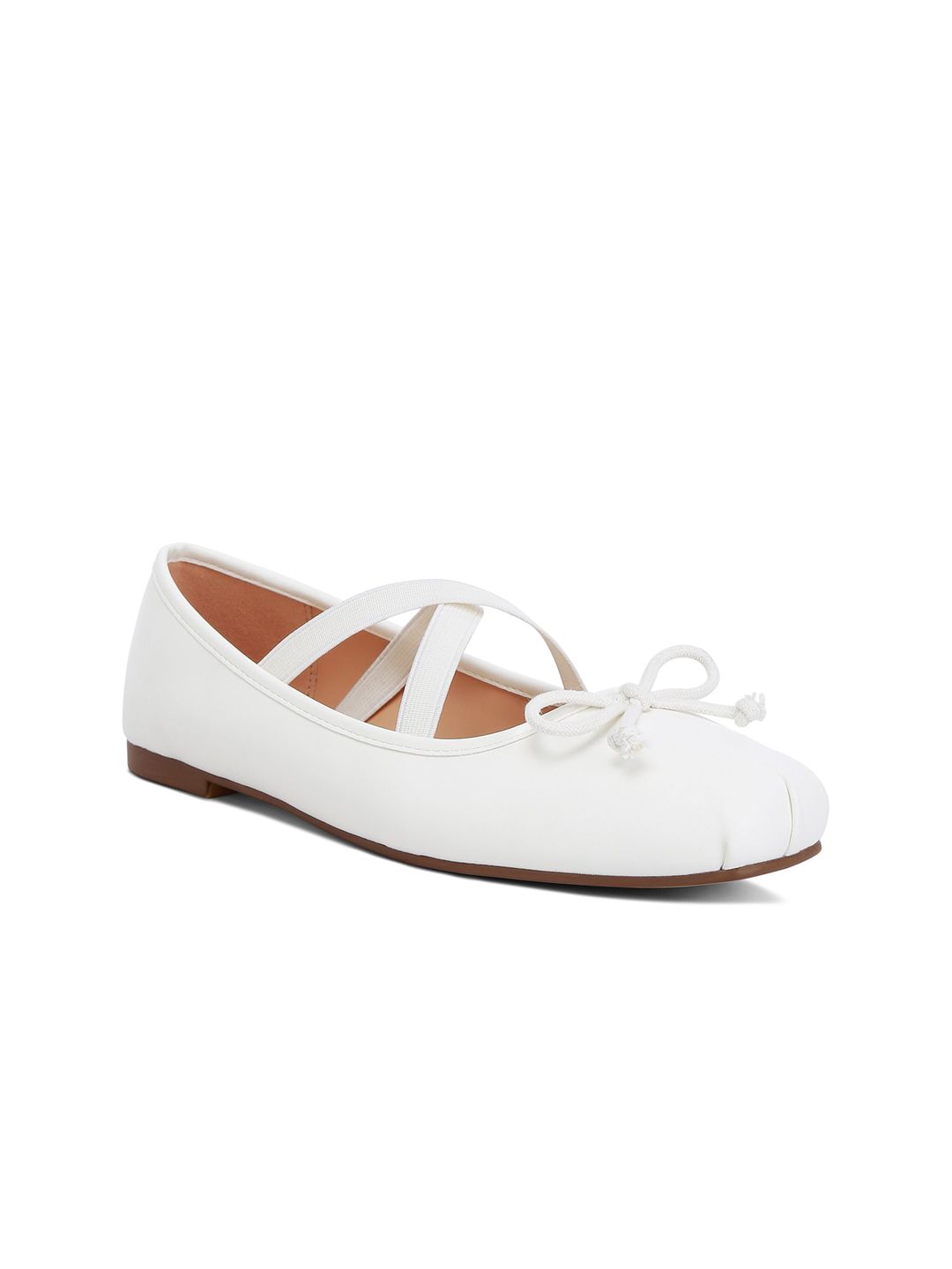 London Rag White Round Toe Ballerinas