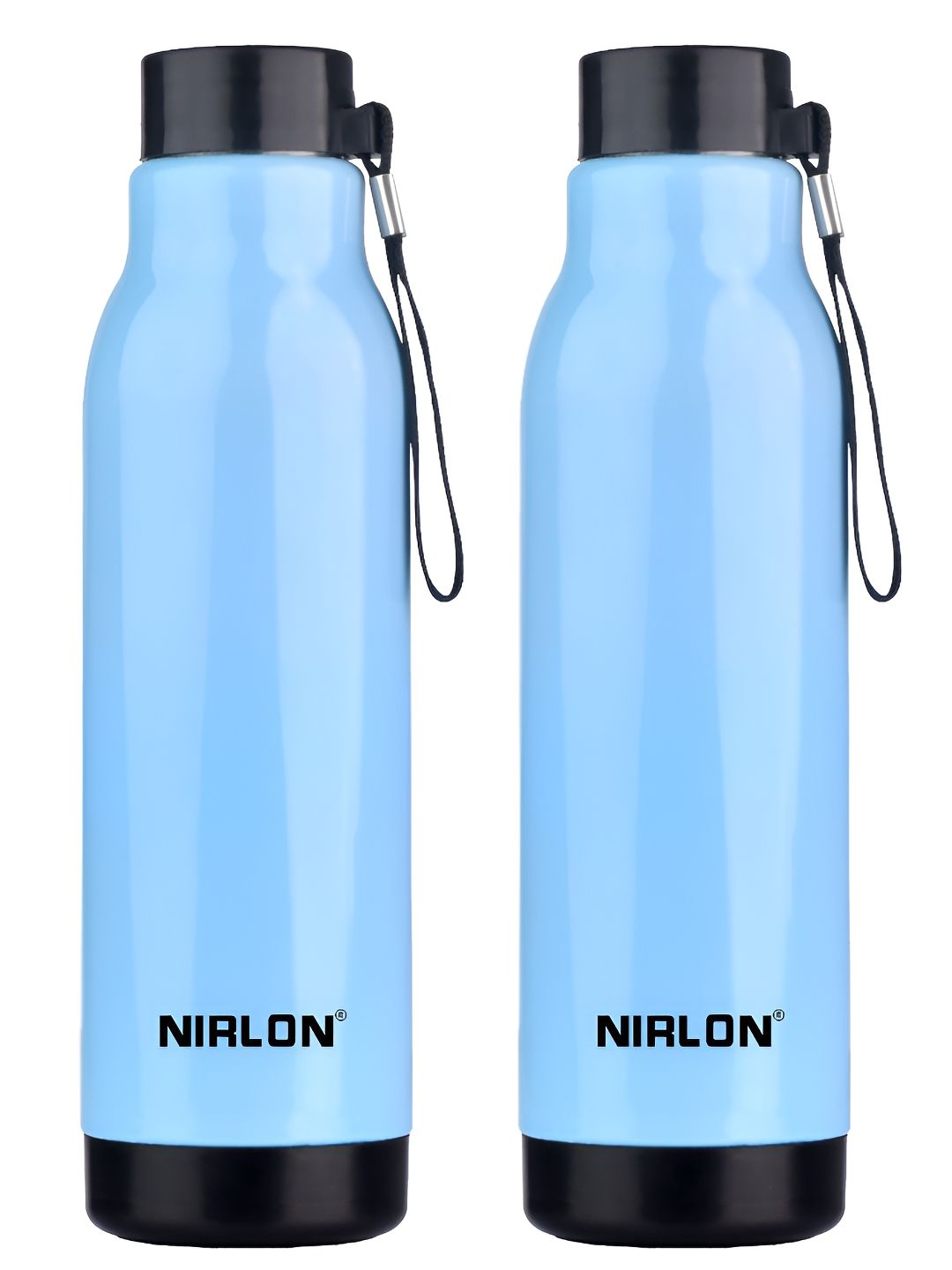 NIRLON Loki Blue Solid Stainless Steel BPA Free 2 Piece Water Bottle - 480ml