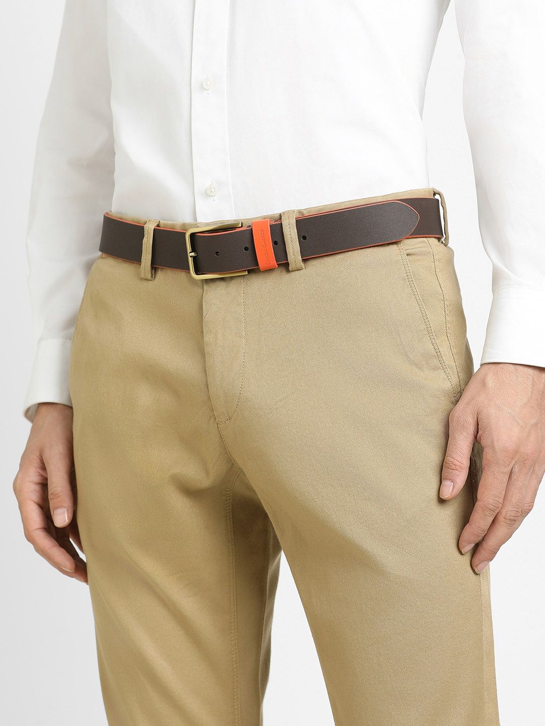 SIMON CARTER LONDON Men Leather Formal Belt