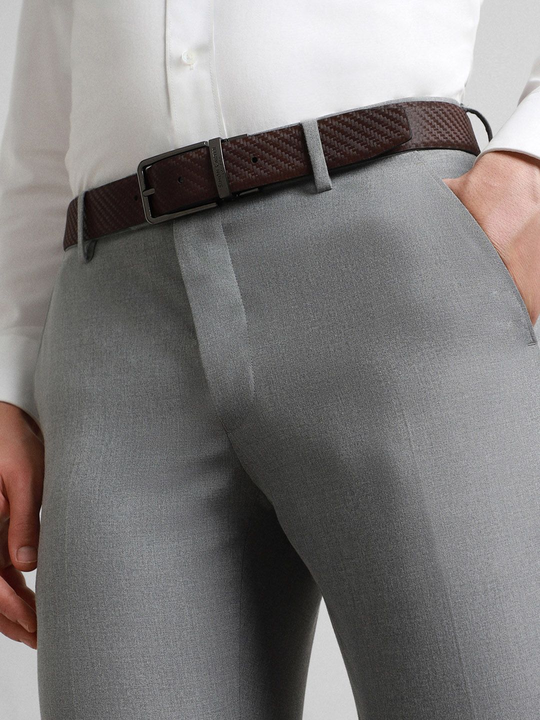 SIMON CARTER LONDON Men Textured Leather Formal Belt