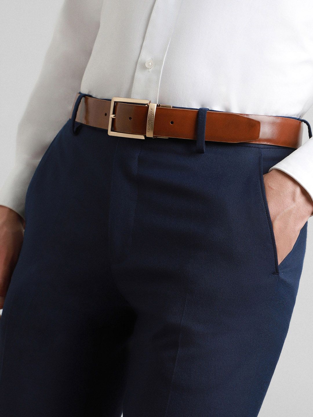 SIMON CARTER LONDON Men Leather Formal Belt