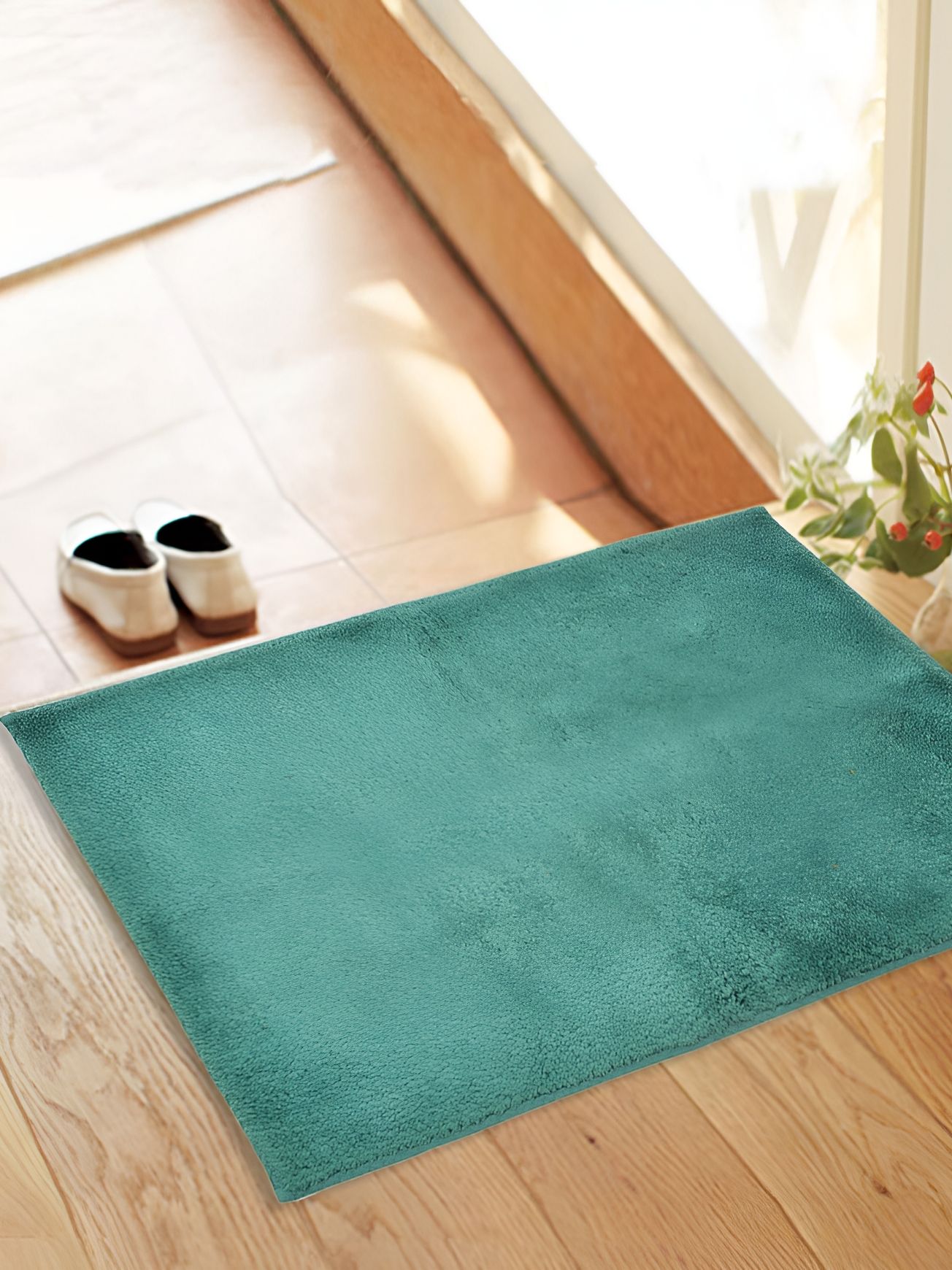 RRC Sea Green 1200 GSM Cotton Anti-Slip Bath Rugs