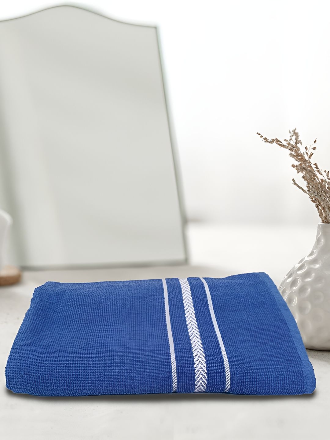 Athom Living Blue Cotton 350 GSM Bath Towel