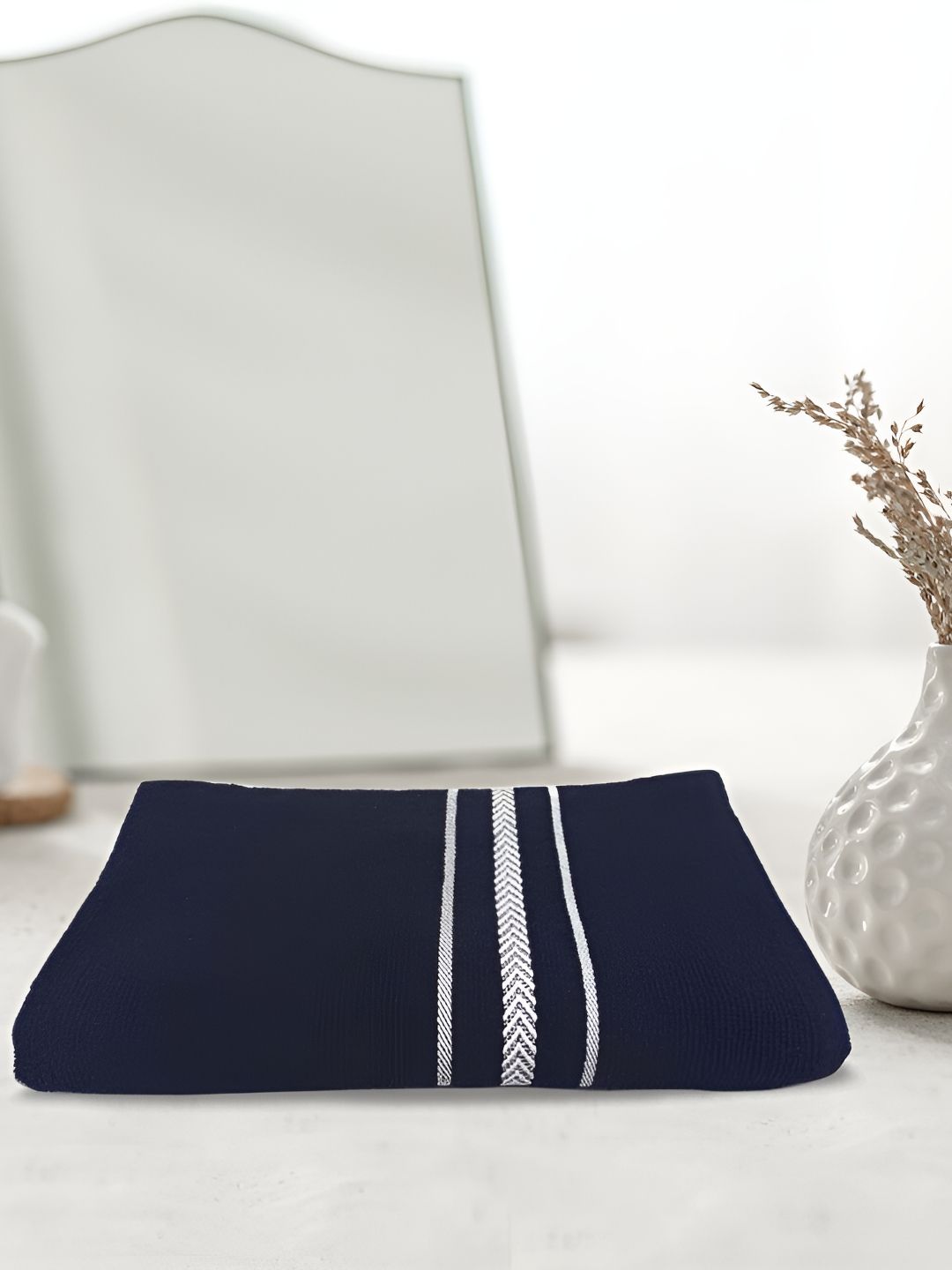Athom Living Navy Blue Cotton 350 GSM Bath Towel