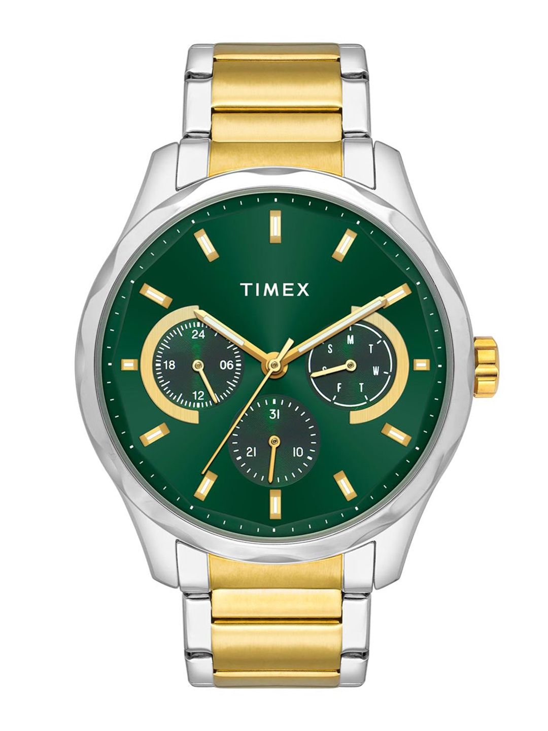 Buy Timex Men Brass Dial & Stainless Steel Analogue Chronograph