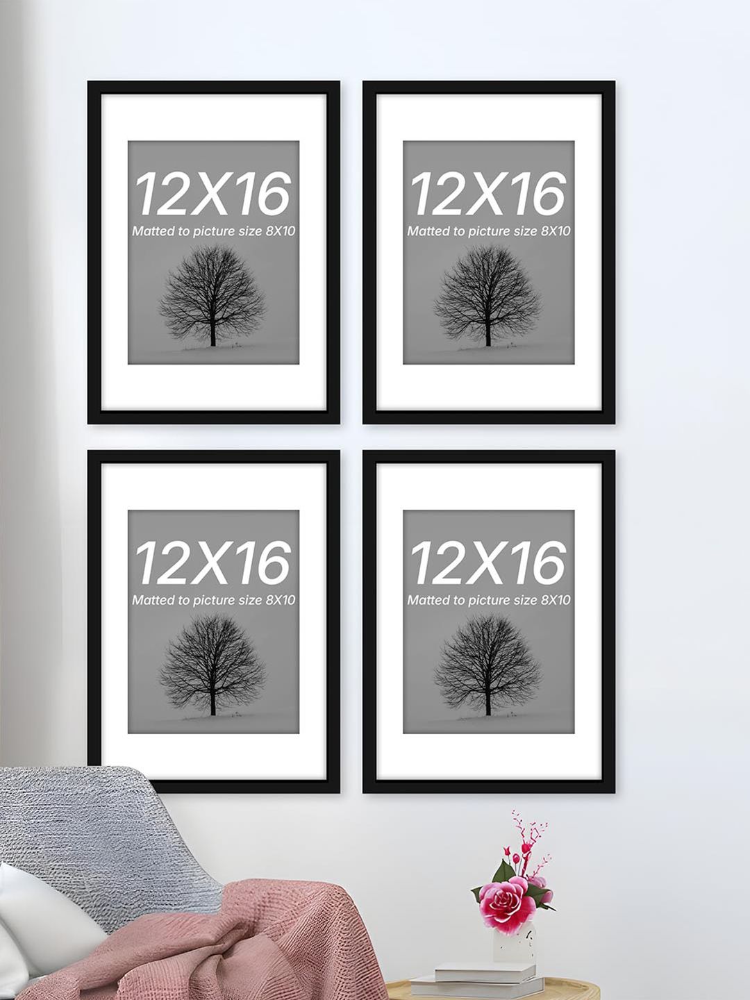 Art Street Art Street Black 4Pieces Wooden Wall Photo Frames