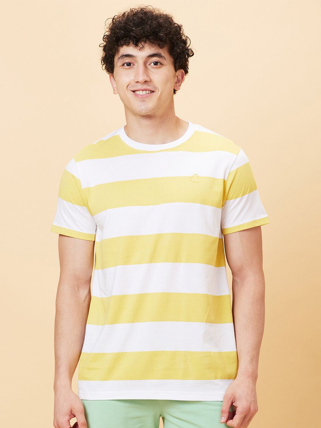 Being Human Striped Round Neck Pure Cotton Casual T-shirt