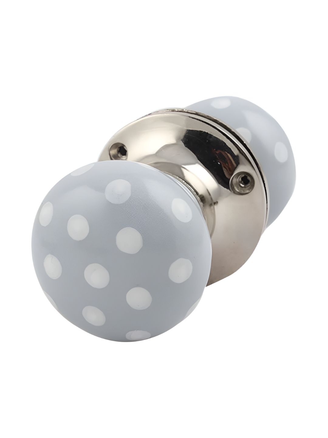 Indianshelf Grey & White Dot Printed Door Handle