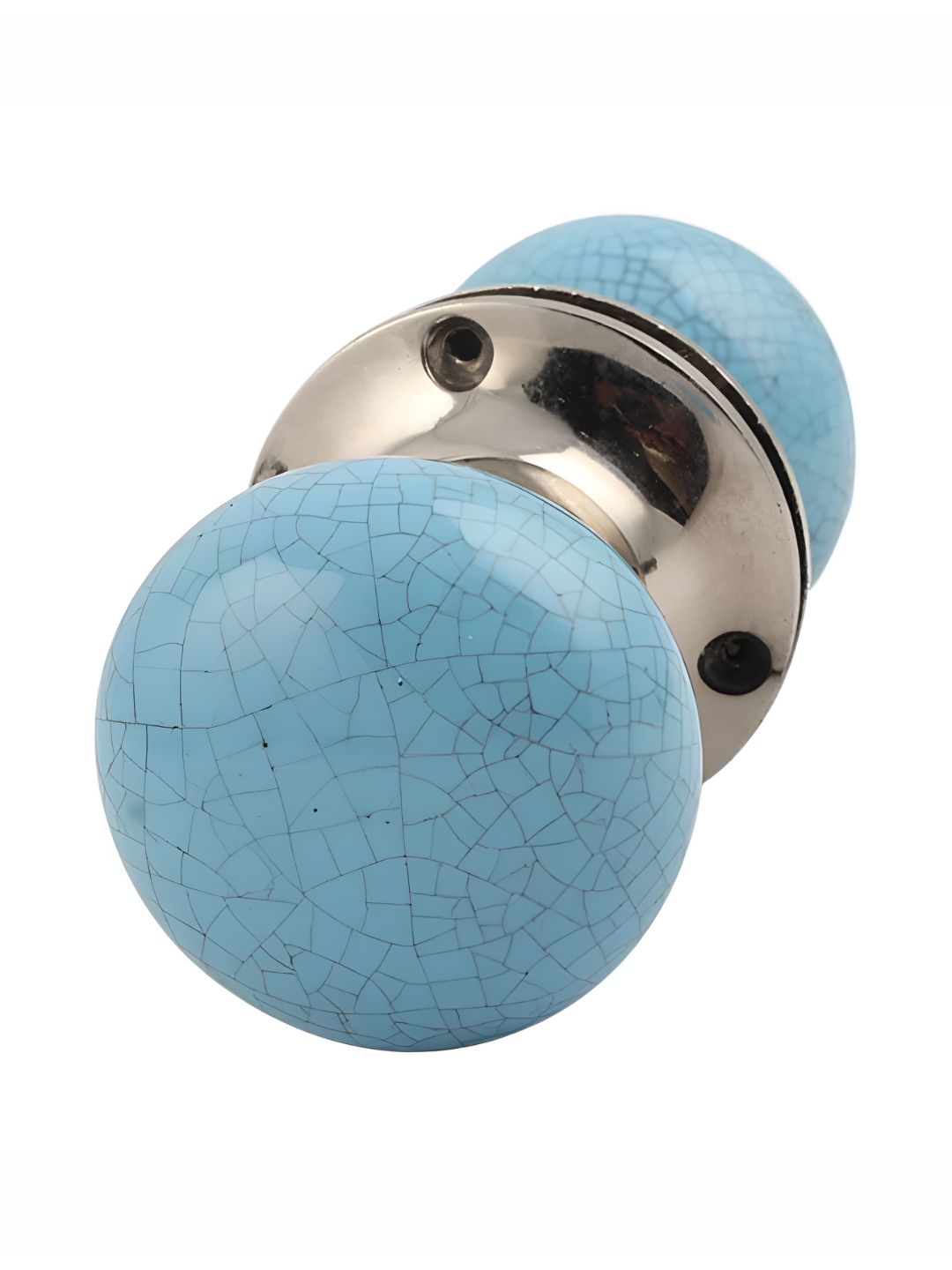 Indianshelf Turquoise Blue Crackle Printed Door Handle