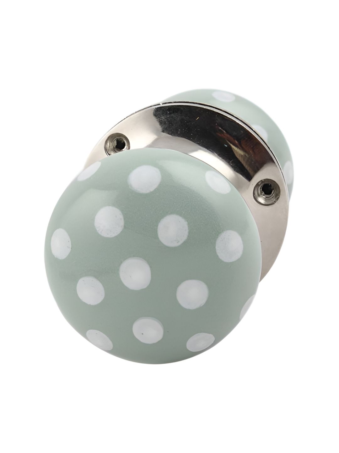 Indianshelf Green & White Dot Printed Door Handle