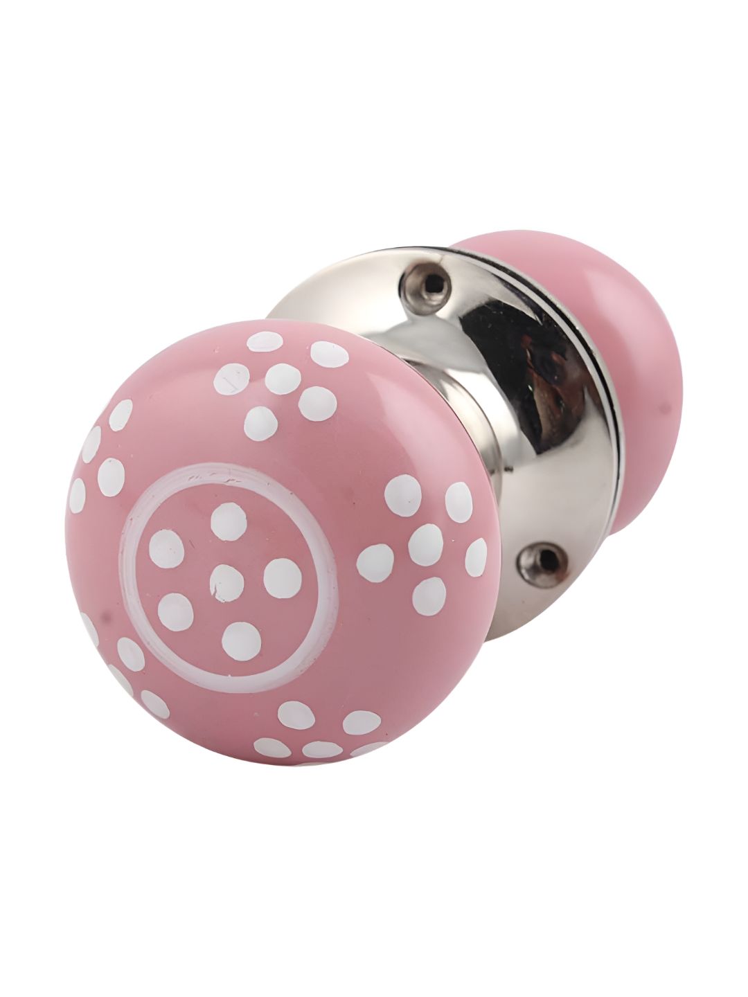 Indianshelf Pink & White Dot Printed Door Handle