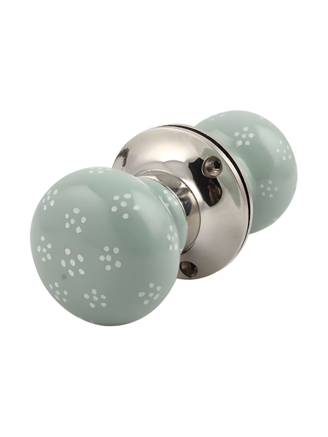 Indianshelf Green & White Flower Printed Door Handle
