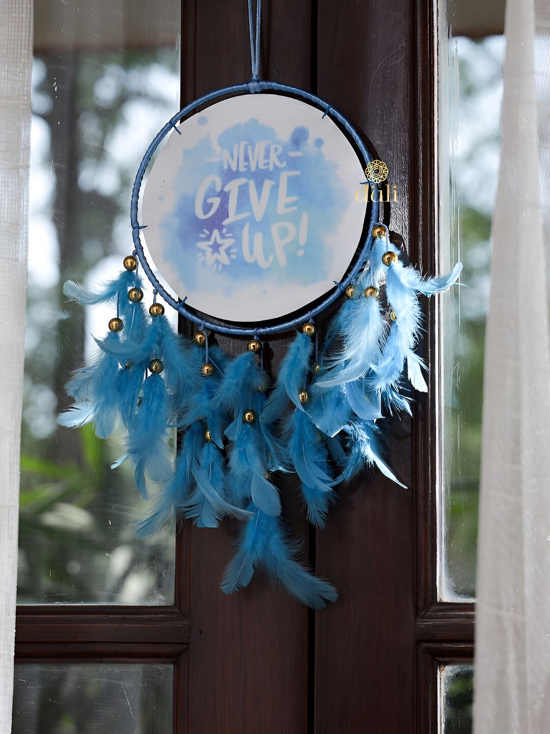 DULI Blue Printed Hanging Windchimes