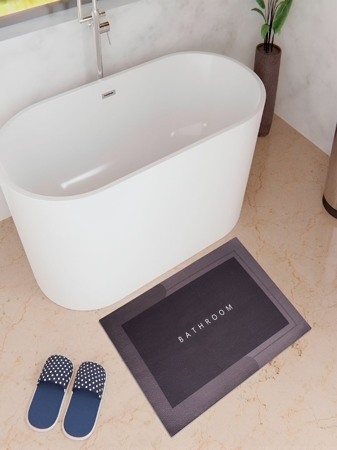 Kuber Industries Purple Anti-Skid Bath Rug