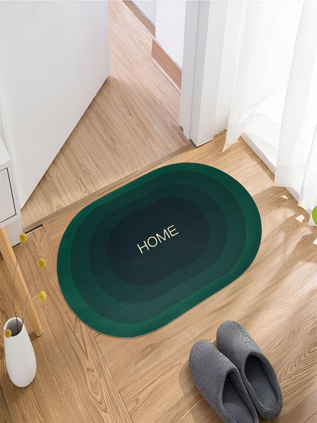 Kuber Industries Green Anti-Skid Bath Rug