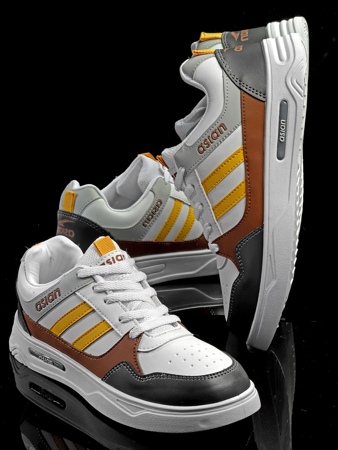 ASIAN Men Striped Lace Up Sneakers