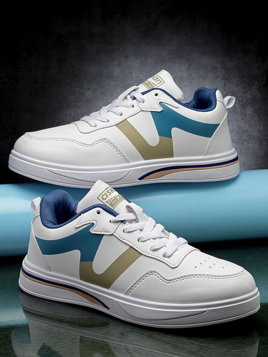 ASIAN Men Striped Lace Up Sneakers