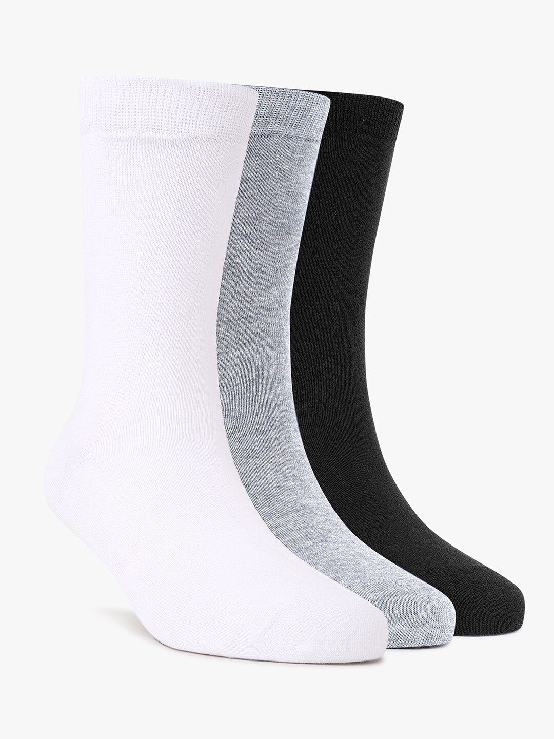 TOFFCRAFT Men Pack Of 3 Cotton Anti-Odour Calf Length Socks