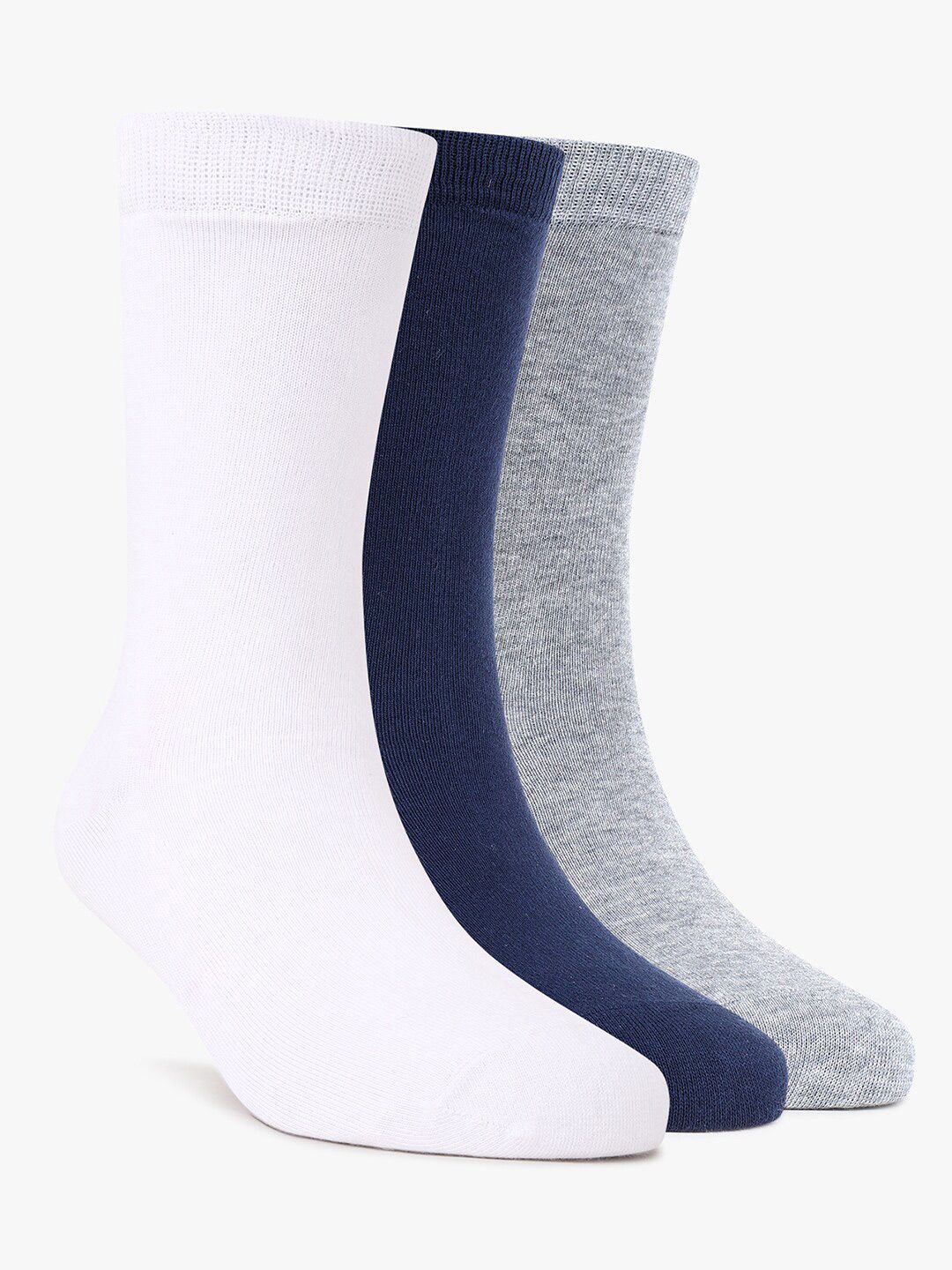 TOFFCRAFT Men Pack Of 3 Cotton Anti-Odour Calf Length Socks