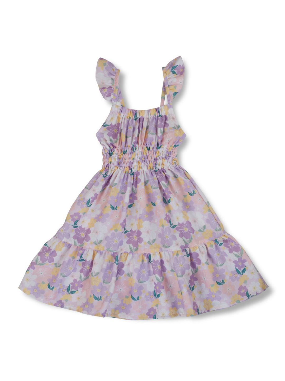 Gini and Jony Floral Printed Shoulder Straps Sleeveless Fit & Flare Cotton Dress