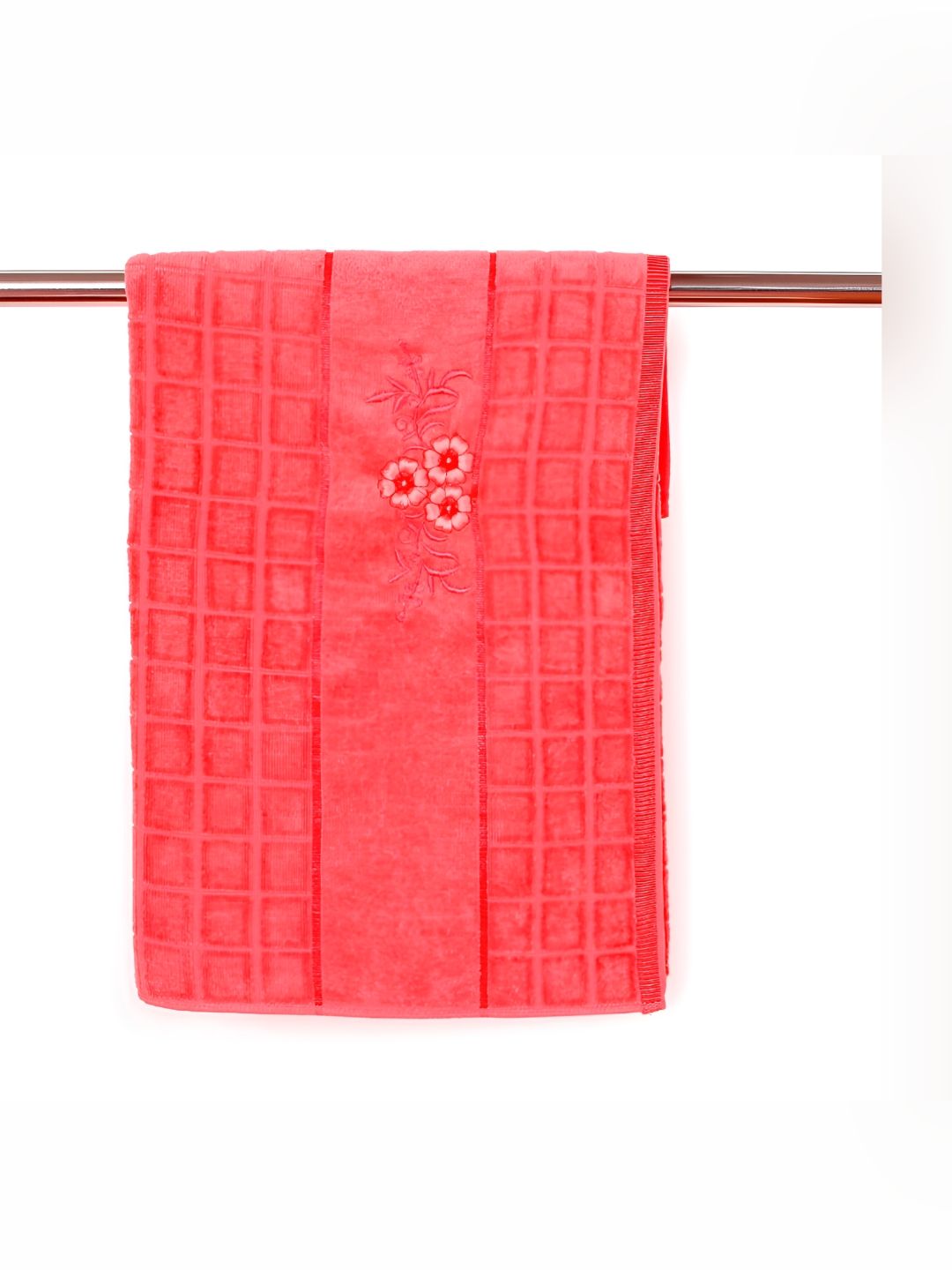 HANDICRAFT PALACE Pink Striped 4 Pieces Terry Cotton 350 GSM Bath Towels