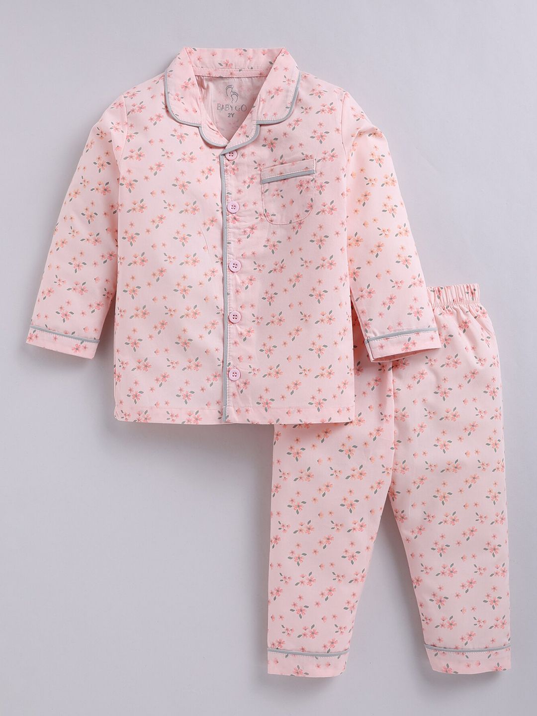 BABY GO Kids Printed Shirt With Pyjamas