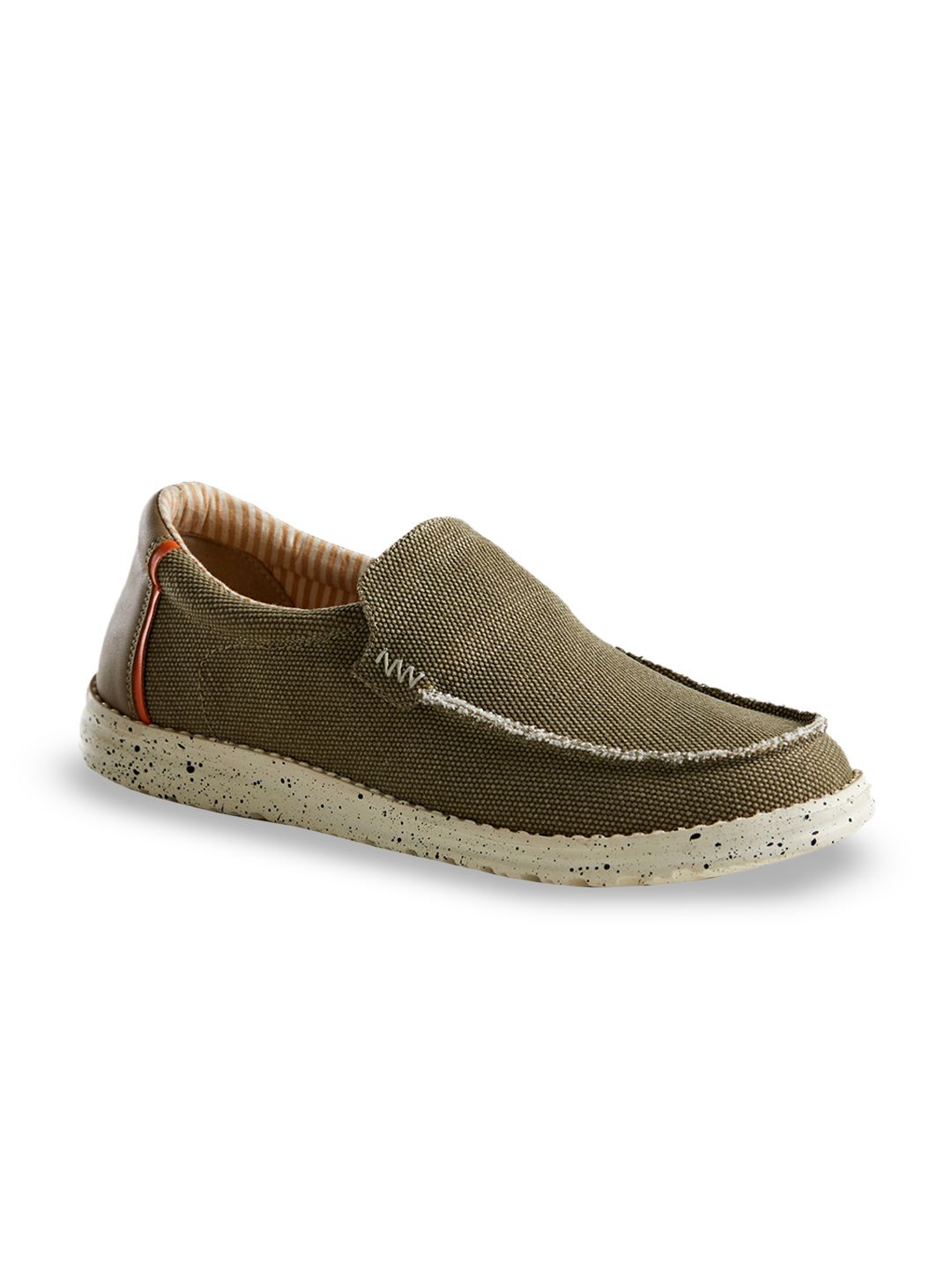 NEEMANS Men Textured Round Toe Canvas Loafers