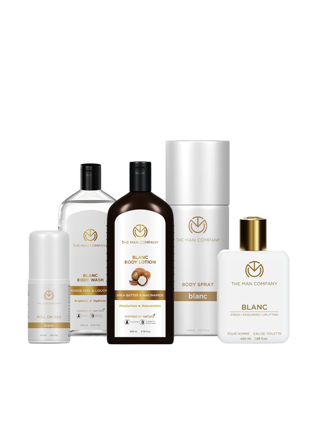 THE MAN COMPANY Blanc Body Wash, Body Lotion, Roll On, Body Spray & EDT Gift Set