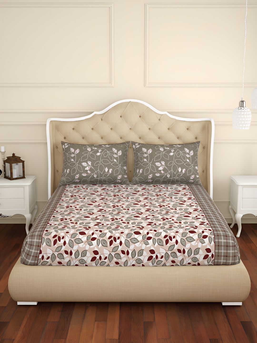 SPACES SPACES Atrium Pink Cotton 144TC Queen Bedsheet Set 88 x 100 Inches