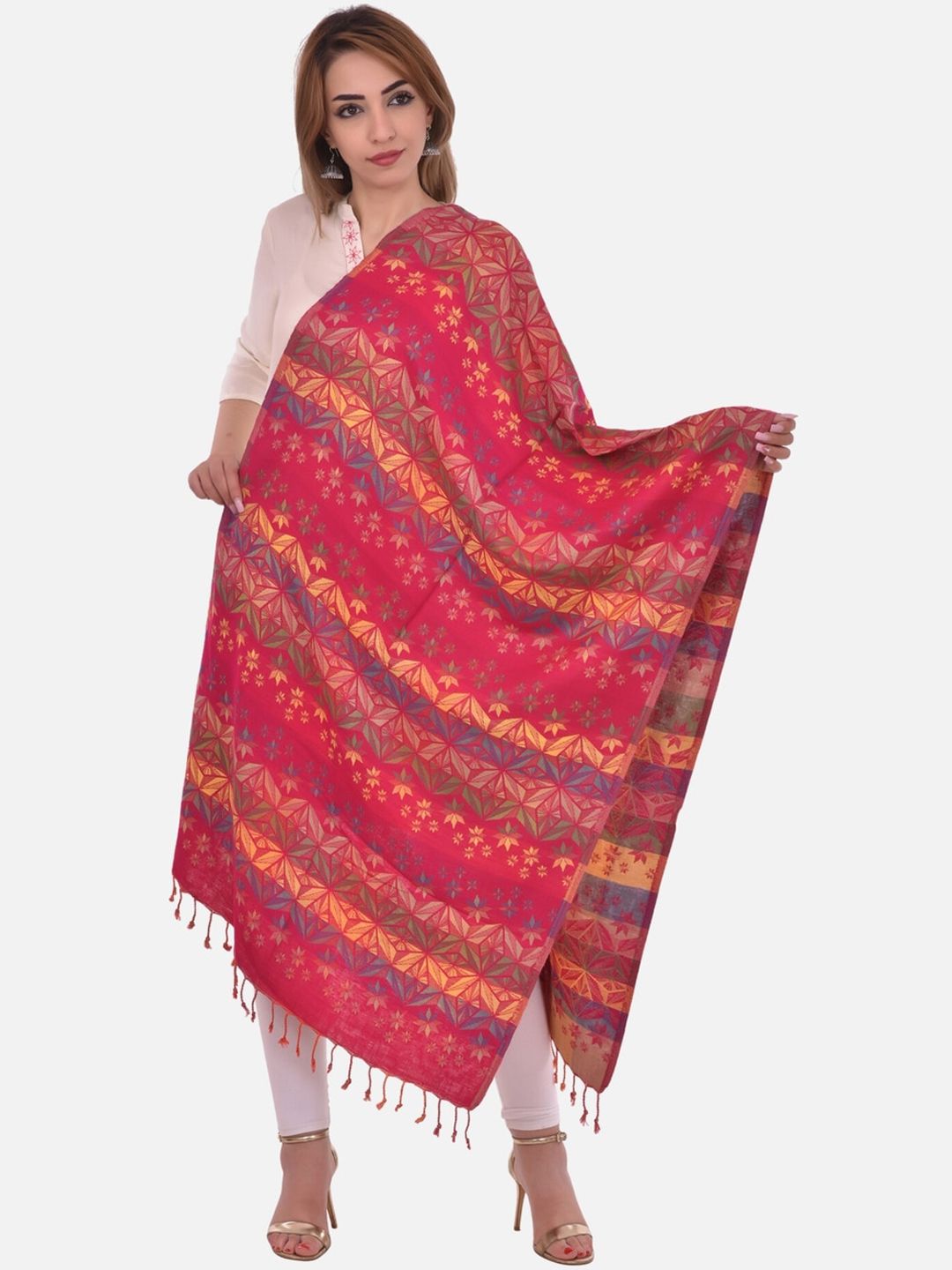 BAISA Geometric Woven Design Shawl