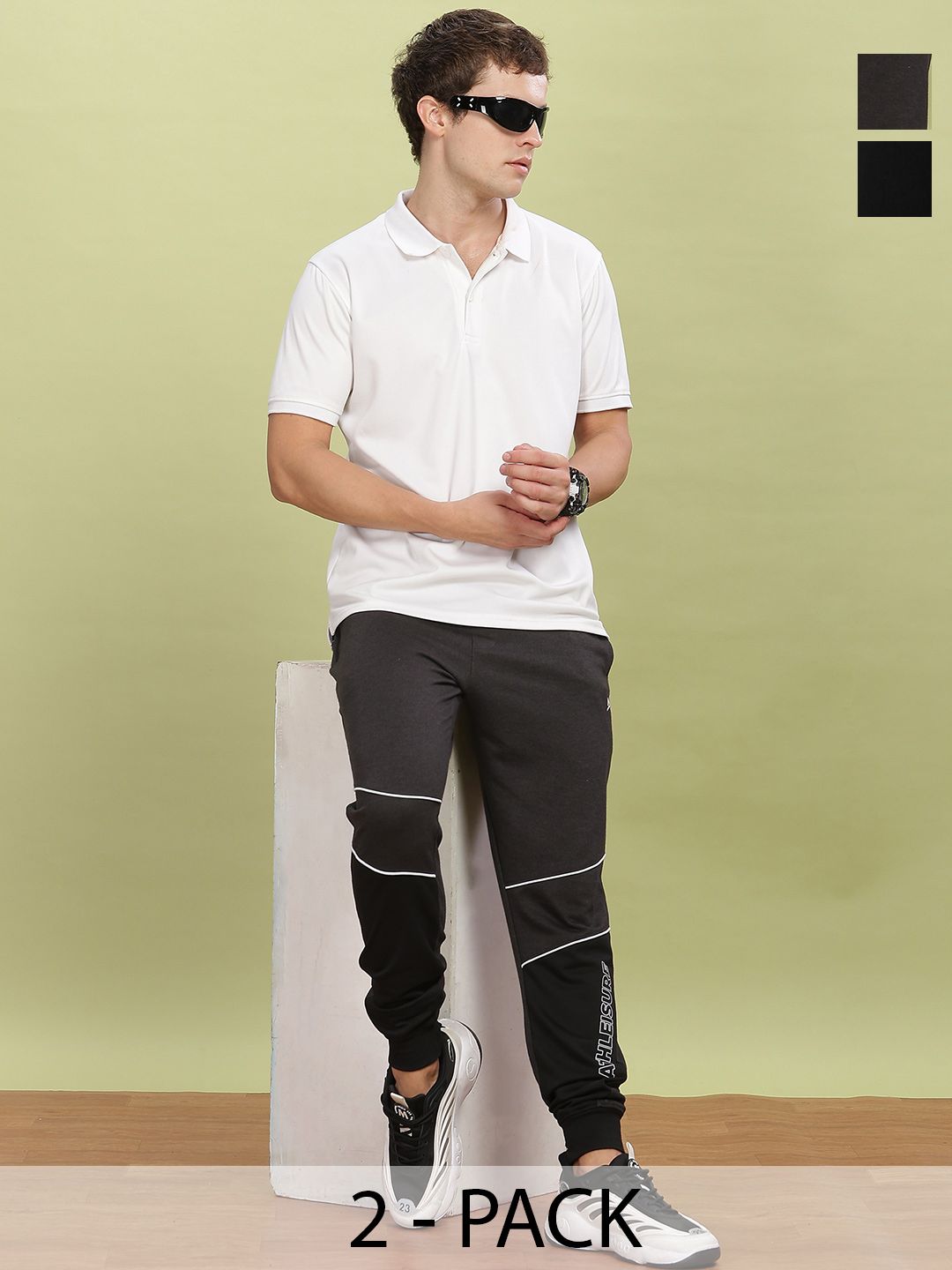 Force NXT Men's Super Combed Cotton Colorblocked Joggers