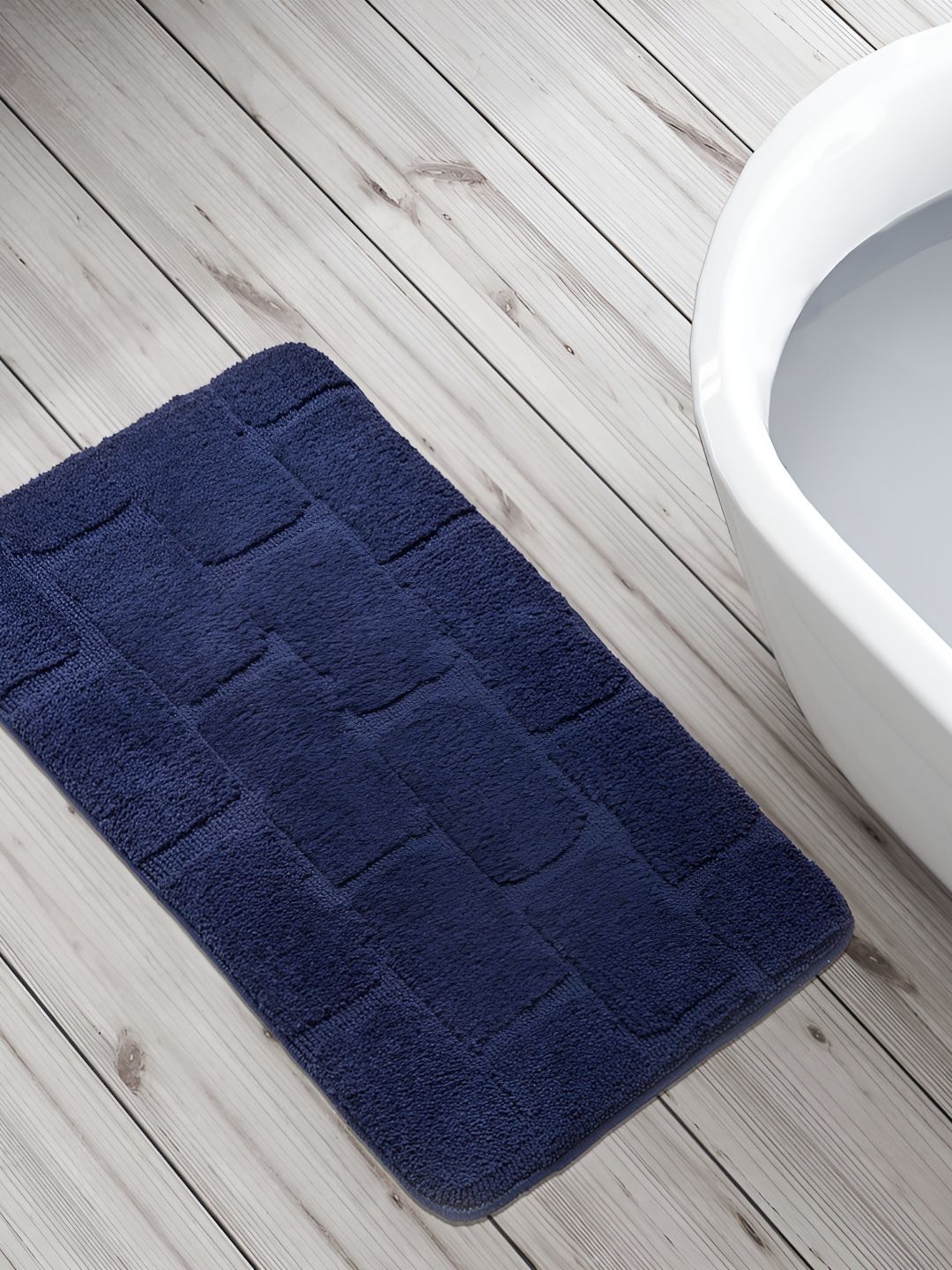 Home Centre Buttercup Dots Blue Anti-Skid Bath Mat
