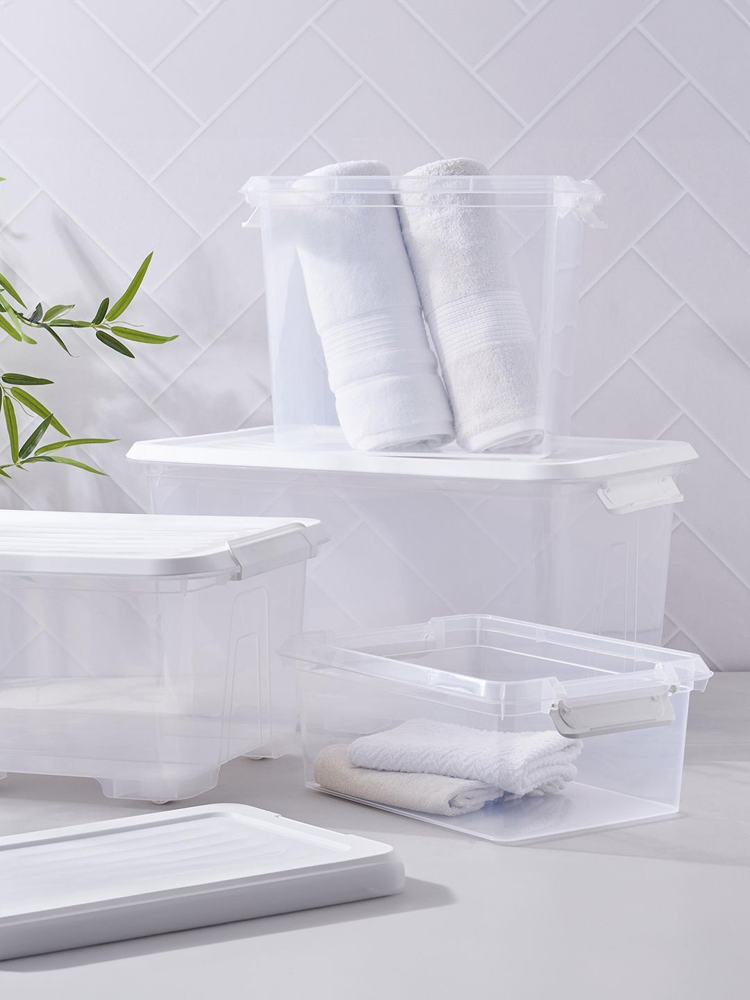 Home Centre Transparent Omnia Secure Storage Box with Lid