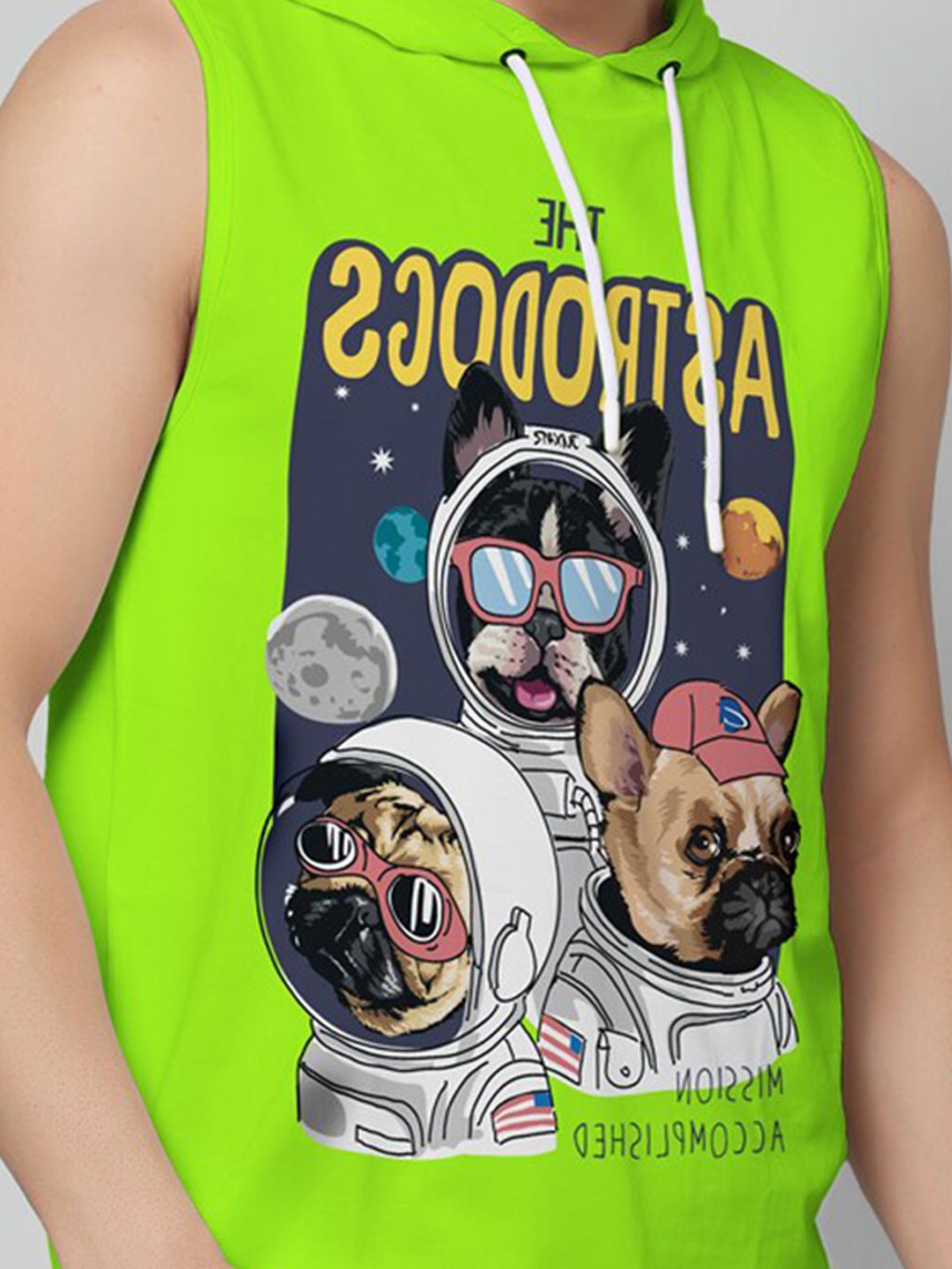 Buy Juxar Printed Cotton Hooded & Sleeveless Sando Vest HODSDO-030