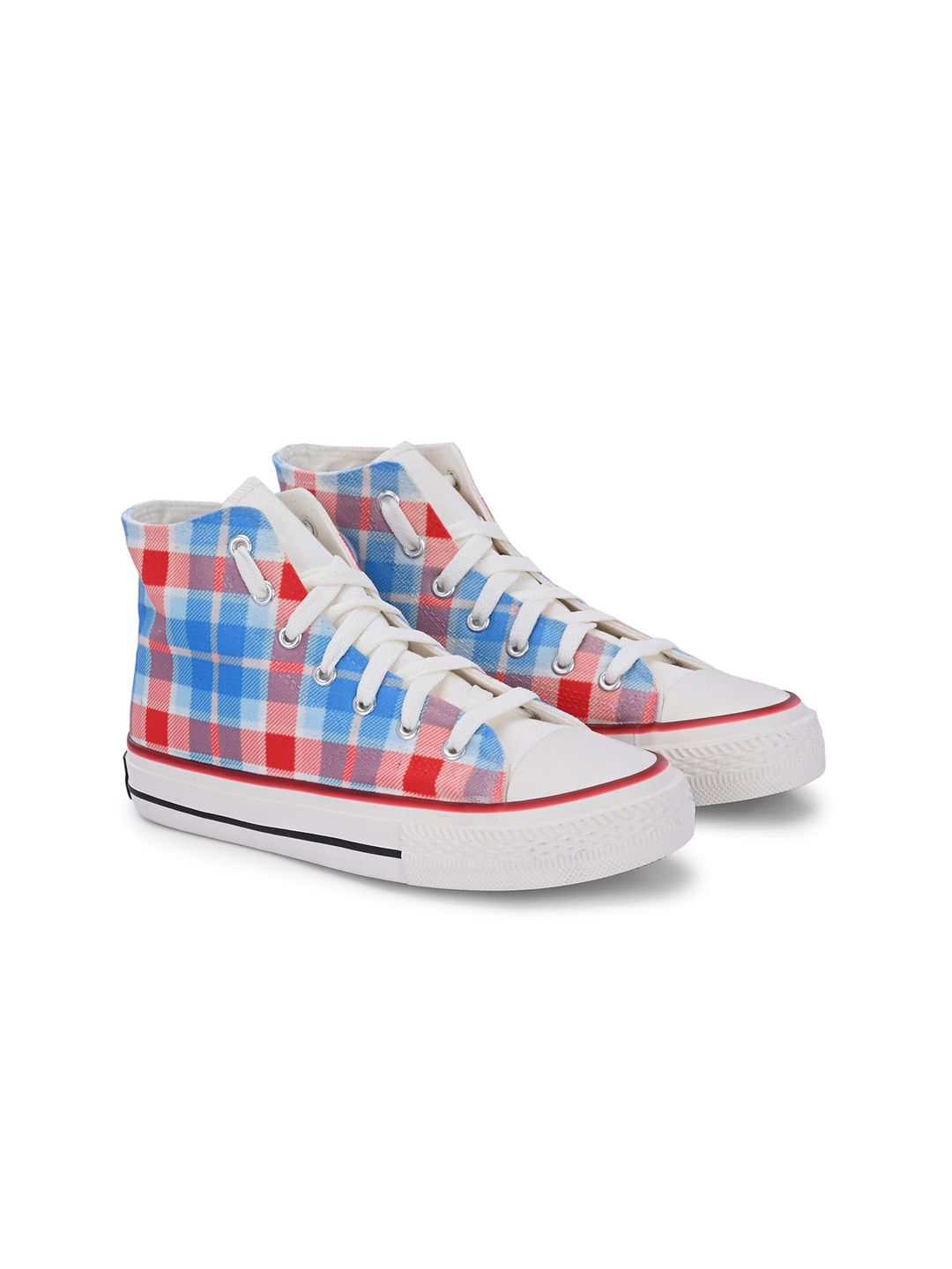 CROWCIA LONDON Women Printed High-Top Canvas Sneakers