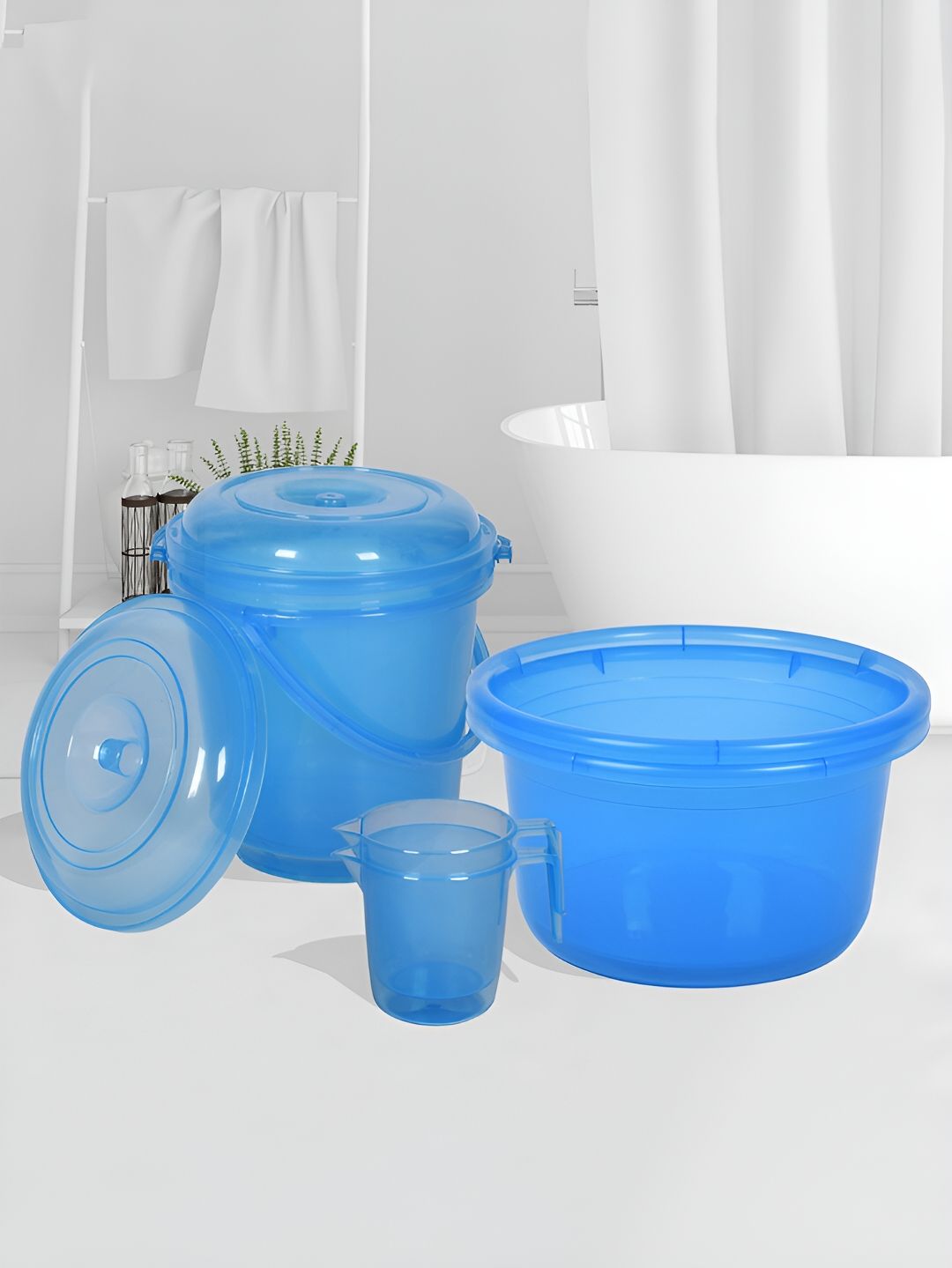 Kuber Industries Blue 6 Pieces Bath Accessories Set