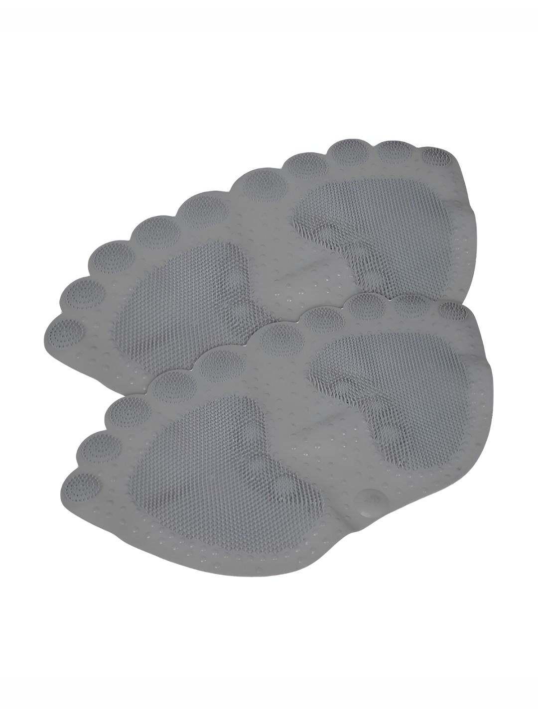 Kuber Industries 2-Pcs Grey 120 GSM Foot Shape Bath Rugs