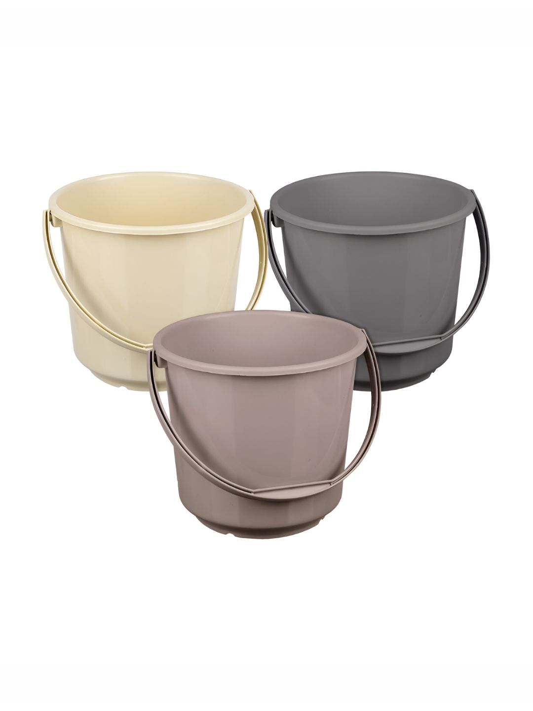 Kuber Industries Beige & Grey 3 Piece Bath Accessories Set 5 L