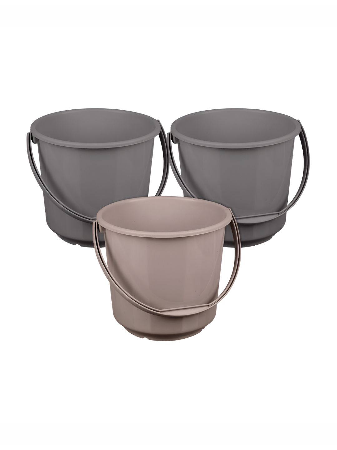 Kuber Industries Grey & Brown 3Pcs Classic Bath Accessories Set 5l