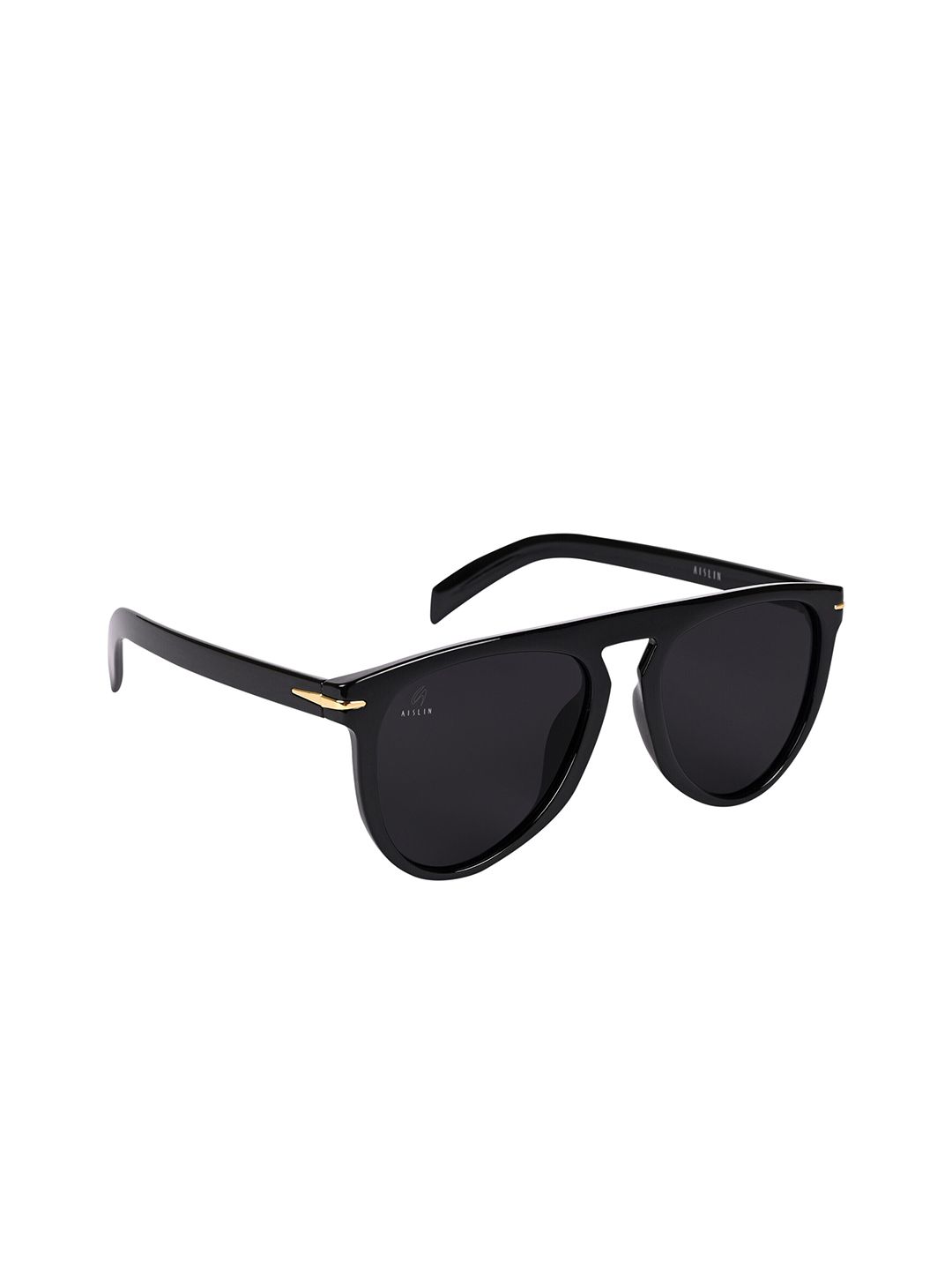 AISLIN Unisex Aviator Sunglass with UV Protected Lens ES_12332-93-AS-990-BLK-BLK-AV