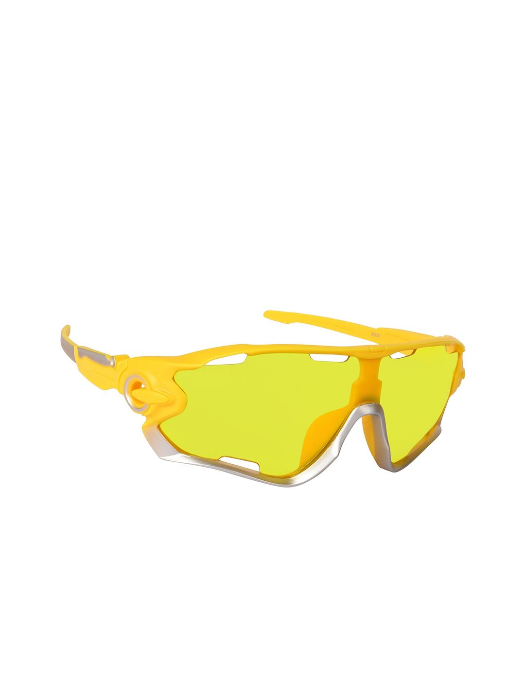 NuVew Unisex Sports Sunglasses with UV Protected Lens ES_16610-34-NW-25224-YLW-YLSV-SPWA