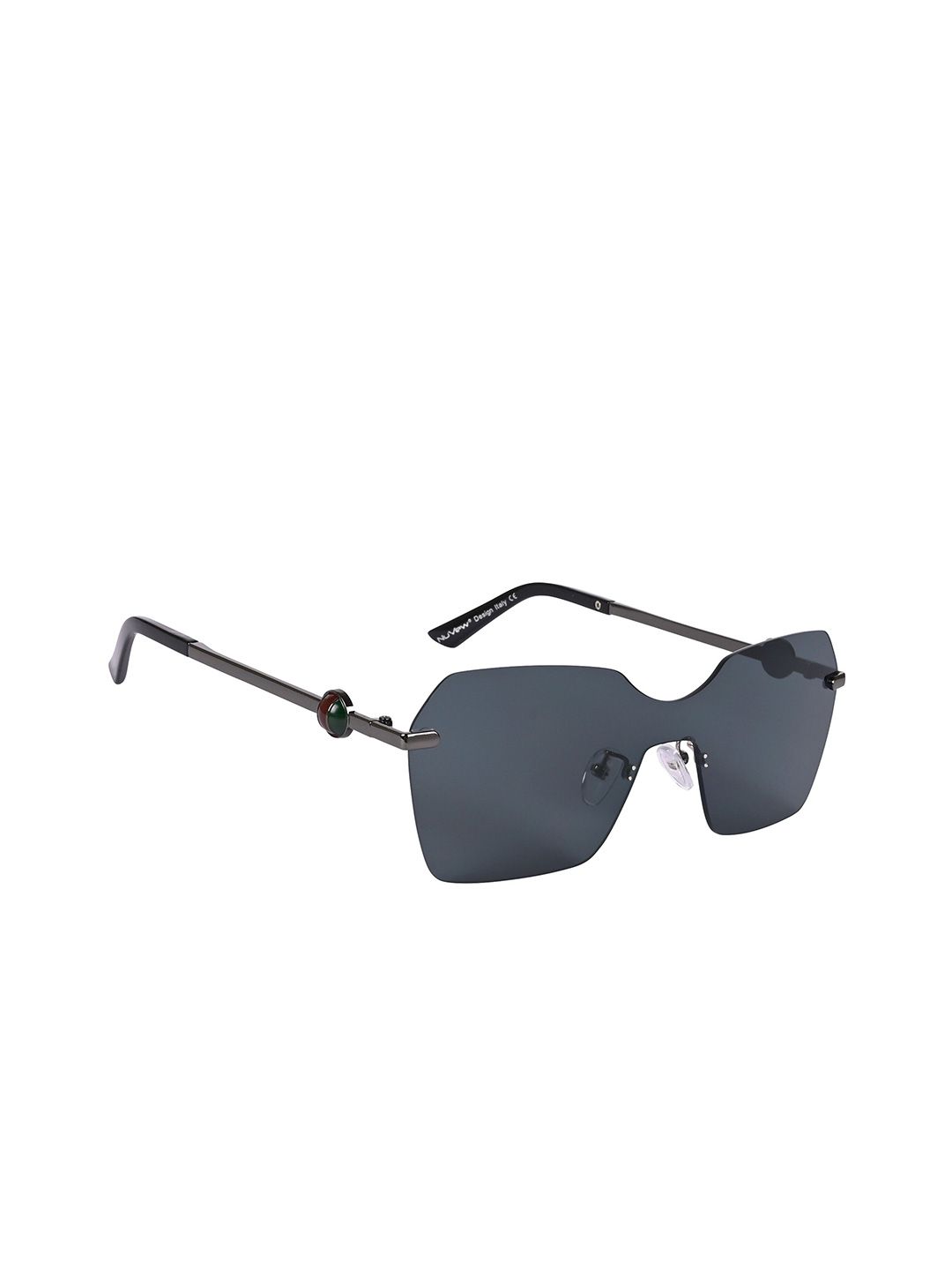 NuVew Unisex Wayfarer Sunglasses with UV Protected Lens ES_16624-34-NW-2331-BLK-GNGR-WF